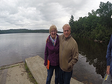 Welcomed ashore by Mayor Jim Gibson and his wife Tina 