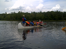 Taking the kids on a canoe ride 