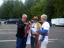 Walter receives his t-shirt and sash 