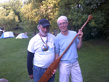 Joyce received paddle from Brigade Chief Tim McDonagh for outstanding assistance on technical support 